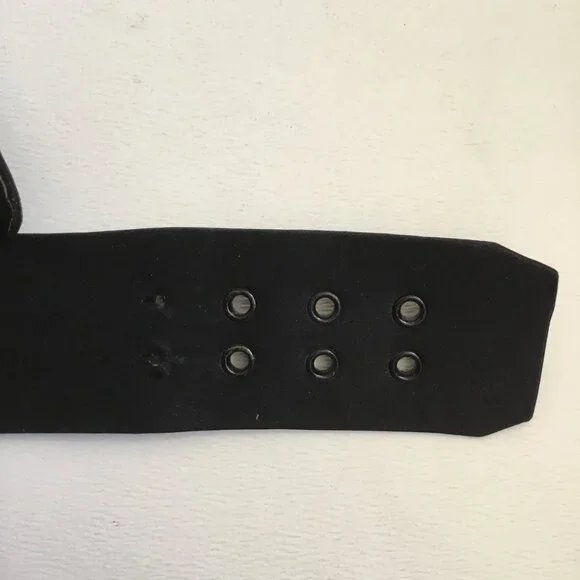 Vintage Stanley Platos Martin Ross Black Satin Oversized Bow Belt - Picture 7 of 11